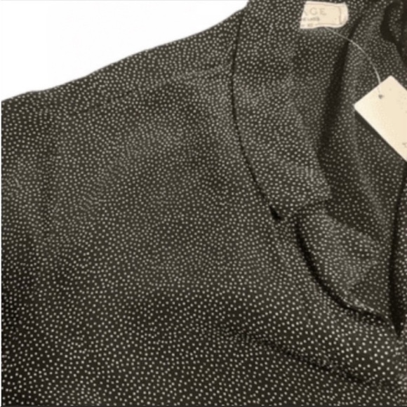 NWT Sage The Label tie front button down long sleeves mini dots crop top. XS - Picture 2 of 3